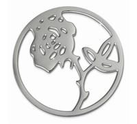 Amello Bijoux Pièce De Monnaie Rose Argent 30 Mm Incrustation Pièce De Monnaie Femme Acier Inoxydable Esc506j