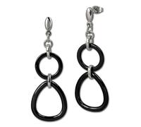 Amello Boucles Doreilles Acier Inoxydable Boucles Doreilles Triangle Céramique Femme Noir Esox07s