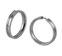 Amello Boucles Doreilles Créoles Acier Inoxydable 40mm Femme Argent Esos814
