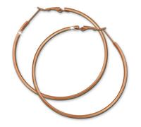 Amello Boucles Doreilles Créoles Acier Inoxydable 62mm Femme Or Rose Esos72e