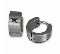 Amello Boucles Doreilles Créoles Acier Inoxydable Papillon Homme Argent Eso518m