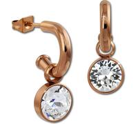 Amello Boucles d'oreilles en acier fin zirconium scintillant Boucles d'oreilles or rose blanc D2ESOS51W