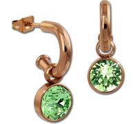Amello Boucles d'oreilles en acier fin zirconium scintillant Boucles d'oreilles or rose vert D2ESOS51L