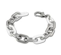 Amello Bracelet À Maillons Bruts Argent Blanc Dames Acier Inoxydable Céramique Esax19w1