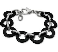 Amello bracelet acier inoxydable céramique anneau argent noir femmes bijoux ESAX01S