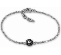 Amello bracelet acier inoxydable céramique pierre argent noir femmes bijoux ESAX35S8