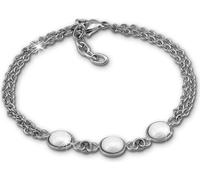 Amello Bracelet Femme demi-boule Acier inoxydable Céramique argent blanc Bijoux D2ESAX36W8