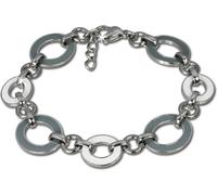 Amello Bracelet Femme Ovale Acier inoxydable gris blanc Bijoux D2ESAG01K