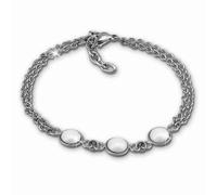 Amello Bracelet Hémisphère Argent Blanc Bijoux Femme Acier Inoxydable Céramique Esax36w8