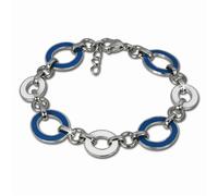 Amello Bracelet Ovale Bleu Blanc Bijoux Femme Acier Inoxydable Esag01b