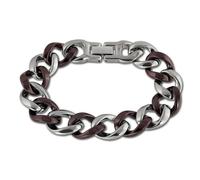 Amello Bracelet Tank Argent Rouge Marron Bijoux Femme Acier Inoxydable Céramique Esax18n0