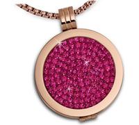 Amello Coin Set 30mm zircon rose rose dames chaîne pendentif acier inoxydable D2ESCS04P