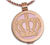 Amello Coin Set Couronne 30mm Chaîne Pendentif rose Acier inoxydable Femme ESCS42A