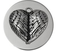 Amello Coins argent 30 mm Insert en acier inoxydable Coin Cœur Aile Femme ESC529J