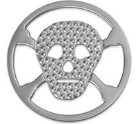Amello Coins argent 30 mm insertion acier inoxydable Coin tête de mort femmes ESC512J