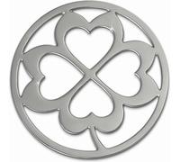 Amello Coins argent 30 mm insertion acier inoxydable Coin Trèfle Femme ESC507J