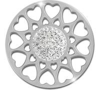 Amello Coins argent 30 mm insertion zirconium acier inoxydable fleur de coeur femmes ESC519JW