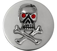 Amello Coins argent rouge 30 mm zirconium acier inoxydable Coin tête de mort femmes ESC530J