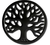 Amello Coins noir 30 mm insert acier inoxydable Coin arbre de vie femmes ESC502S