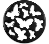 Amello Coins noir 30 mm Insert en acier inoxydable Coin Papillon Femme ESC503S