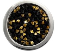 Amello Coins noir or 25 mm insertion zirconium acier inoxydable Coin Femme ESC351S
