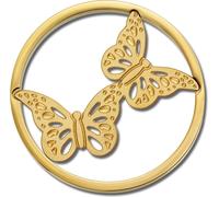 Amello Coins or 30 mm acier inoxydable doré Coin anneaux de papillon femmes ESC522Y