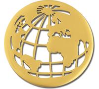 Amello Coins or 30 mm insertion acier inoxydable doré globe dames ESC517Y