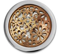 Amello Coins rose 25 mm Insert Acier inoxydable doré Coin Fleurs Femmes ESC631E