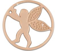 Amello Coins rose 30 mm Insert acier inoxydable doré Coin Ange Femme ESC514E