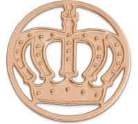 Amello Coins rose 30 mm insert acier inoxydable doré Coin couronne dames ESC513E