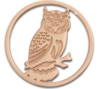 Amello Coins rose 30 mm insert acier inoxydable doré Coin hibou femmes ESC520E