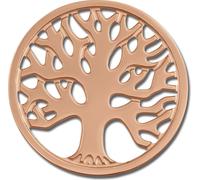 Amello Coins rose 30 mm insertion acier inoxydable doré arbre de vie femmes ESC502E