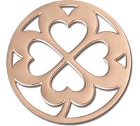 Amello Coins rose 30 mm insertion acier inoxydable doré trèfle à quatre feuilles femmes ESC507E