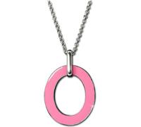 Amello Collier 84cm en acier inoxydable Bijoux de marque Ovale Femme rose blanc ESKG01P