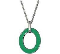 Amello Collier 84cm en acier inoxydable Bijoux de marque Ovale Femme vert blanc ESKG01G