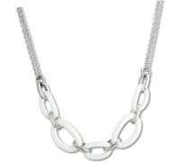 Amello Collier acier inoxydable Céramique 50cm Bijoux ovales argent blanc D2ESKX16W