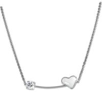 Amello collier acier inoxydable céramique 50cm coeur bijoux argent blanc D2ESKX40W5
