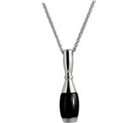 Amello collier acier inoxydable céramique 50cm cône bijoux argent noir D2ESKX15S