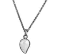 Amello Collier Acier inoxydable Céramique 50cm Goutte Bijoux argent blanc D2ESKX45W5