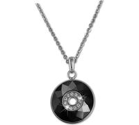 Amello Collier Acier inoxydable Céramique 50cm Rond Bijoux argent noir D2ESKX29S