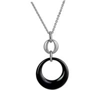 Amello Collier Acier inoxydable Céramique 50cm Round Bijoux argent noir D2ESKX13S