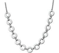 Amello collier acier inoxydable céramique 70cm anneaux bijoux argent blanc D2ESKX02W