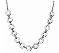 Amello Collier Anneaux Argent Blanc Bijoux 50cm Acier Inoxydable Céramique Eskx47w5