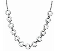 Amello Collier Anneaux Argent Blanc Bijoux 70cm Acier Inoxydable Céramique Eskx02w