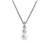 Amello Collier Cercle Argent Blanc Bijoux 50cm Acier Inoxydable Céramique Eskx42w5