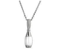 Amello Collier Cône Argent Blanc Bijoux 50cm Acier Inoxydable Céramique Eskx15w