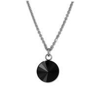 Amello Collier Cône Noir Bijoux De Cou Femme 52cm Acier Inoxydable Esks01s