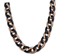 Amello Collier en acier inoxydable 333 or rose céramique 50cm blindé noir D2ESKX23S0