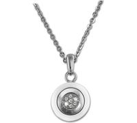Amello Collier Femme Acier Céramique 50cm Rond Bijoux Argent Blanc D2ESKX31W