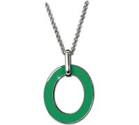 Amello Collier Femme Acier inoxydable 84cm Ovale Collier vert blanc D2ESKG01G